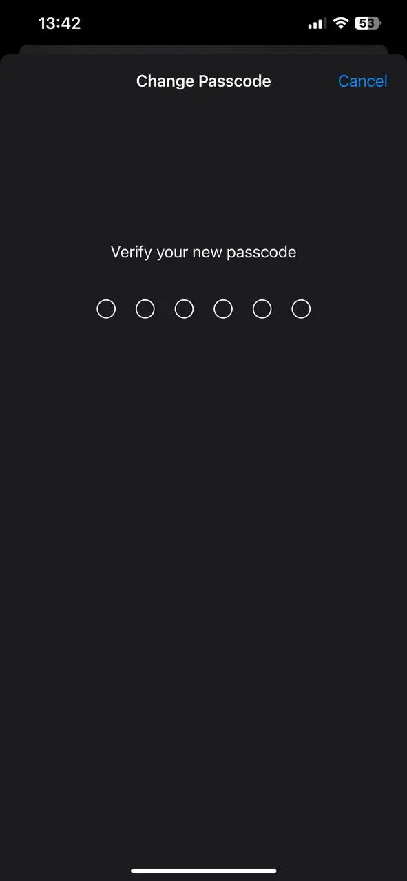 Confirm the New Passcode