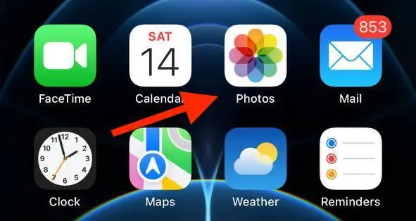 Open the Photos app on iPhone